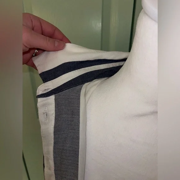 Zara trf White Blue Stripped Crop Blouse - Picture 14 of 15